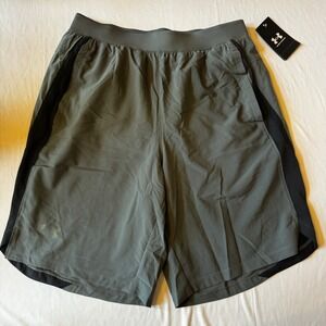 NWT Under Armour Mens MD M Athletic Shorts Gray HeatGear UA Launch SW 9in Fitted